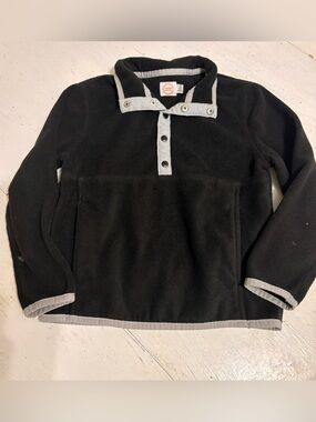 wonder nation Black Fleece Snap Pullover with Gray Trim